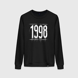 Свитшот хлопковый женский Белой краской 1998, цвет: черный