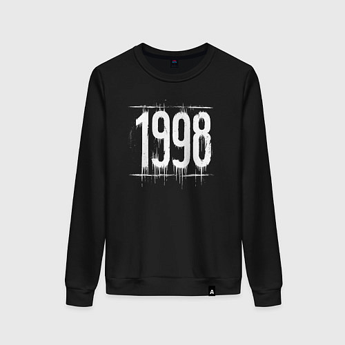 Женский свитшот Белой краской 1998 / Черный – фото 1