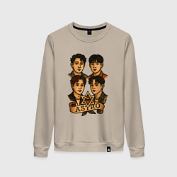 Свитшот хлопковый женский Astro в стиле тату, цвет: миндальный