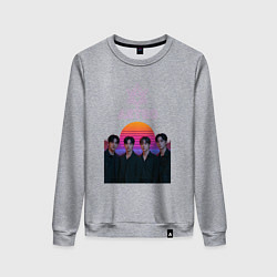 Свитшот хлопковый женский Astro retro, цвет: меланж