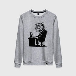 Свитшот хлопковый женский Офисный планктон как есть, цвет: меланж