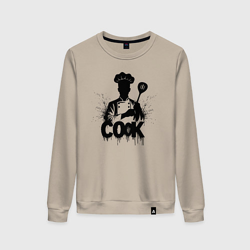 Женский свитшот Шеф-повар с лопаткой / Миндальный – фото 1