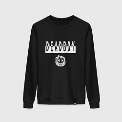 Свитшот хлопковый женский Бонс - дедбой, цвет: черный