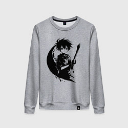 Свитшот хлопковый женский Художник с кистью аниме, цвет: меланж