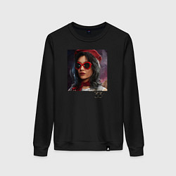 Свитшот хлопковый женский Clair obscur Expedition 33 Lune Baguette, цвет: черный