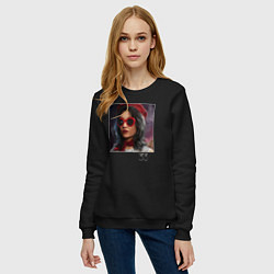Свитшот хлопковый женский Clair obscur Expedition 33 Lune Baguette, цвет: черный — фото 2