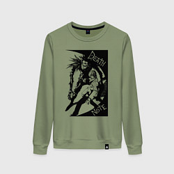 Свитшот хлопковый женский Тетрадь смерти - Рюк и Лайт, цвет: авокадо