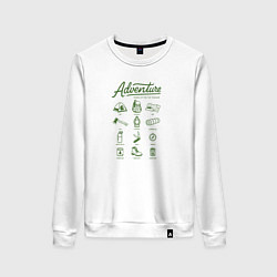 Свитшот хлопковый женский Набор туриста, цвет: белый