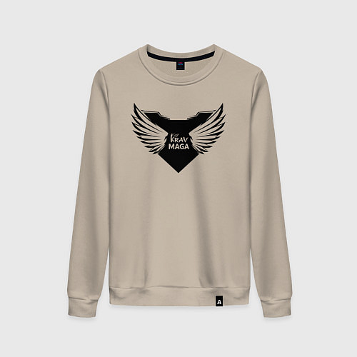 Женский свитшот Крылатый логотип крав-мага / Миндальный – фото 1