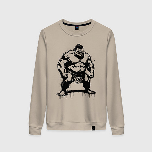 Женский свитшот Грозный сумоист / Миндальный – фото 1