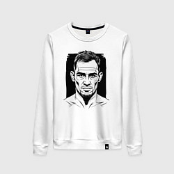Свитшот хлопковый женский Тони Фергюсон портрет, цвет: белый