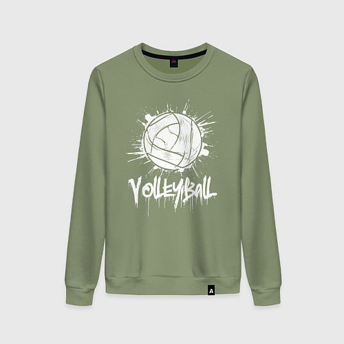 Женский свитшот Волейбольный взрыв белой краски / Авокадо – фото 1