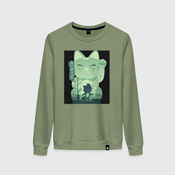 Свитшот хлопковый женский Neko Turbo Granny Dandadan, цвет: авокадо