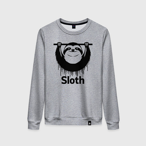 Женский свитшот Ленивец на турнике / Меланж – фото 1