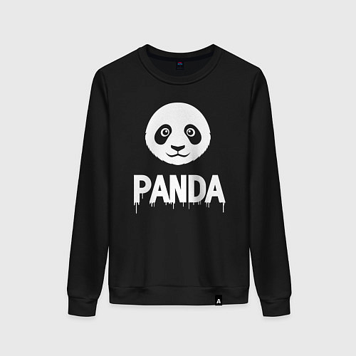 Женский свитшот Панда минимализм / Черный – фото 1
