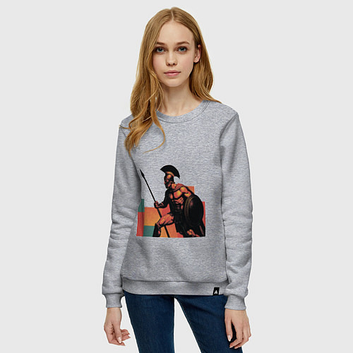 Женский свитшот Спартанец поп-арт / Меланж – фото 3