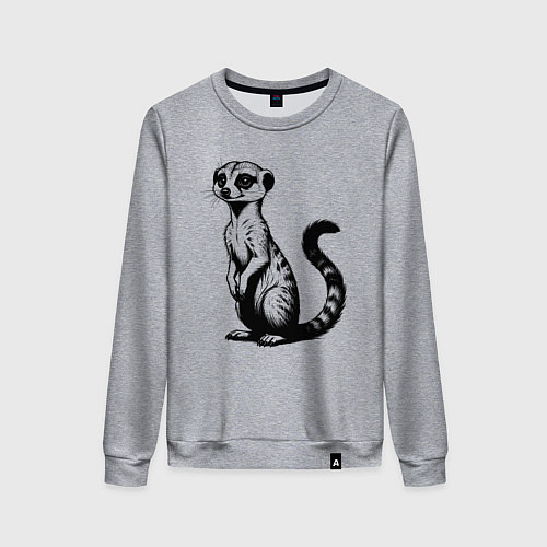 Женский свитшот Сурикат детализированный / Меланж – фото 1