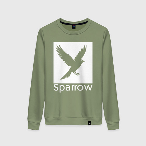 Женский свитшот Летящий воробей / Авокадо – фото 1