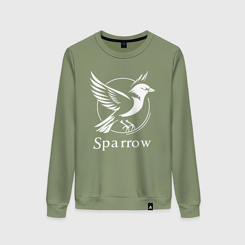 Женский свитшот Воробей в полёте / Авокадо – фото 1