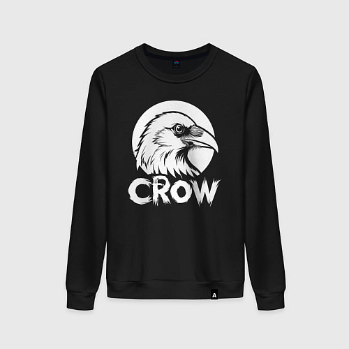 Женский свитшот Ворон в круге / Черный – фото 1