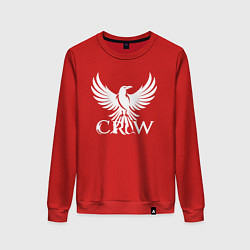 Свитшот хлопковый женский Ворона в полёте, цвет: красный