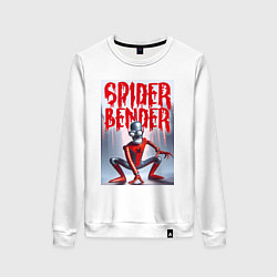 Свитшот хлопковый женский Spider Bender - ai art collab, цвет: белый
