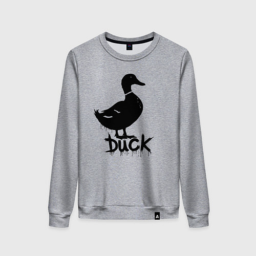 Женский свитшот Граффити утка / Меланж – фото 1