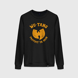 Свитшот хлопковый женский Wu-Tang protect ya neck, цвет: черный