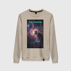 Свитшот хлопковый женский The Creators - space giant, цвет: миндальный