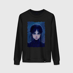 Свитшот хлопковый женский Wednesday Addams 2, цвет: черный