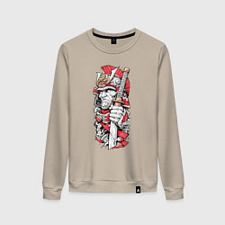 Свитшот хлопковый женский Самурай, цвет: миндальный