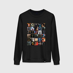 Свитшот хлопковый женский Ozzy Osbourne - обложки, цвет: черный