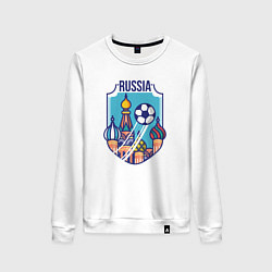 Свитшот хлопковый женский Football - Russia, цвет: белый