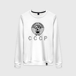 Свитшот хлопковый женский СССР символы, цвет: белый