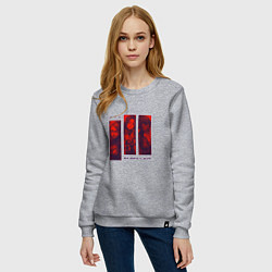 Свитшот хлопковый женский Киборги и нейрохаос, цвет: меланж — фото 2