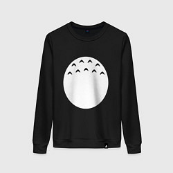 Свитшот хлопковый женский Живот Тоторо, цвет: черный