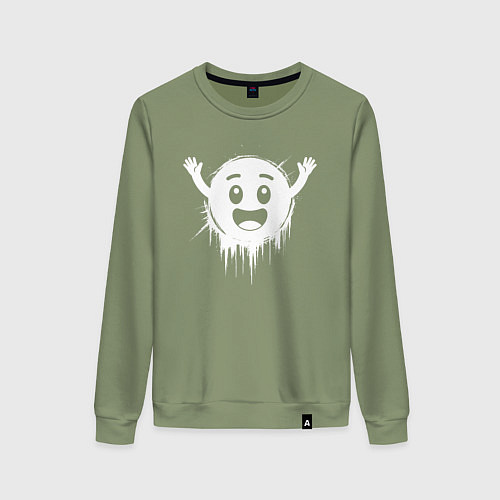 Женский свитшот Улыбающийся смайл ничоси / Авокадо – фото 1