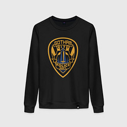Свитшот хлопковый женский Gotham city police, цвет: черный