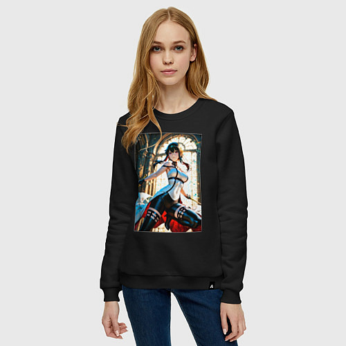 Женский свитшот Боевая стойка Йор Форджер / Черный – фото 3