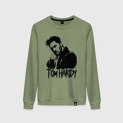 Свитшот хлопковый женский Том Харди в стиле граффити, цвет: авокадо