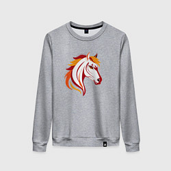 Женский свитшот Красная огненная лошадь, символ года