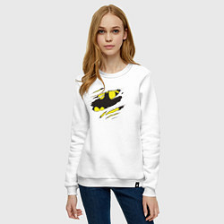 Свитшот хлопковый женский Body Batman, цвет: белый — фото 2