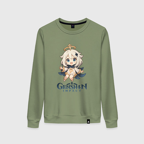 Женский свитшот Чиби Паймон Genshin Impact / Авокадо – фото 1