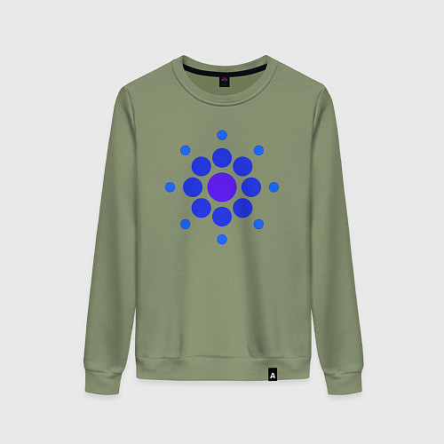 Женский свитшот Снежинка окружностями / Авокадо – фото 1