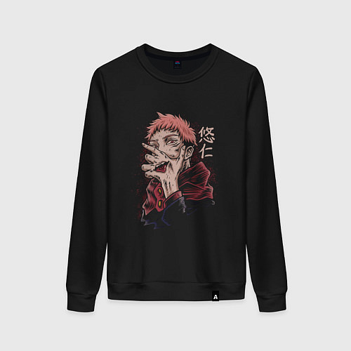 Женский свитшот Магическая битва Сукуна язык / Черный – фото 1