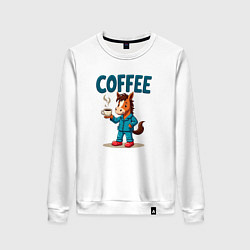 Женский свитшот Кофе с лошадью