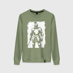 Свитшот хлопковый женский Рыцарь с мечом, цвет: авокадо