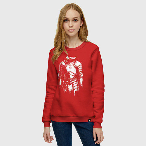 Женский свитшот Доспехи символ силы и защиты / Красный – фото 3