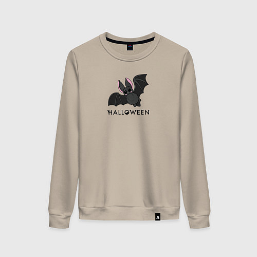 Женский свитшот Halloween летучая мышь / Миндальный – фото 1