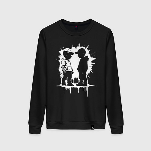 Женский свитшот Столкновение взглядов / Черный – фото 1